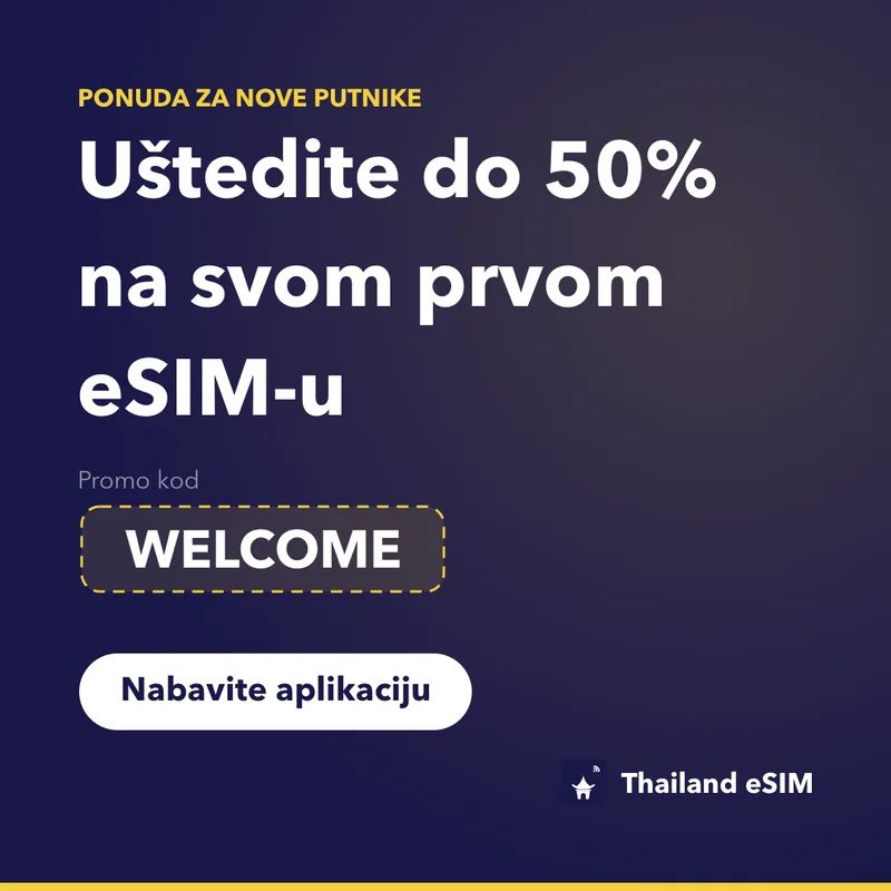 Thailand eSIM promo kod — WELCOME, 15% popusta