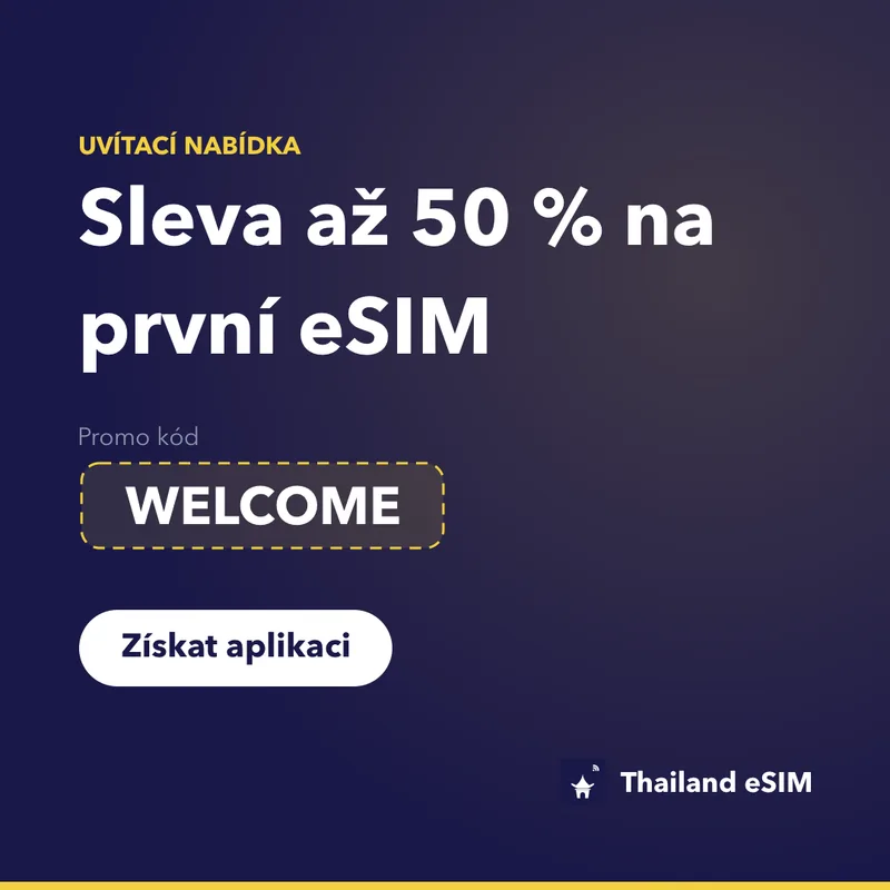 Promo kód Thailand eSIM — WELCOME, sleva 15 %