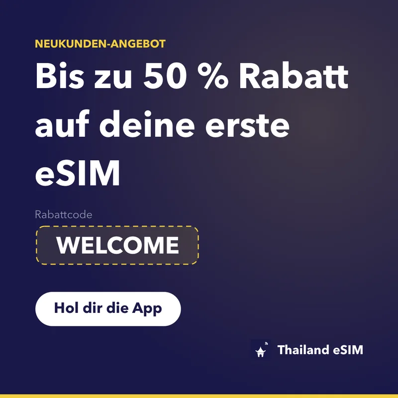 Thailand eSIM Promocode — WELCOME, 15 % Rabatt