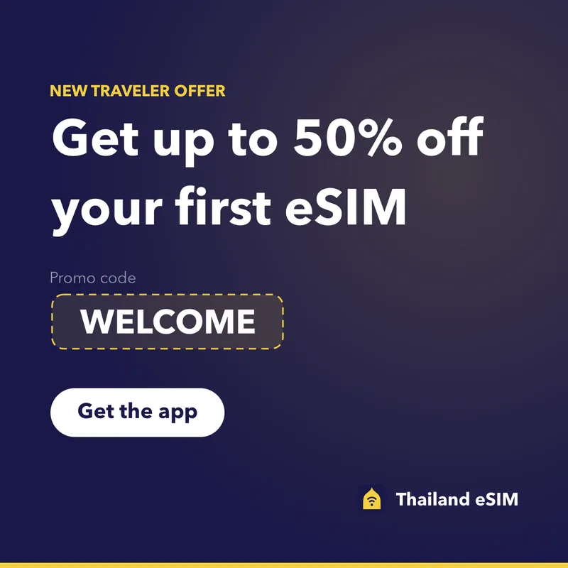 Thailand eSIM Promo Code — WELCOME, Up to 50% Off