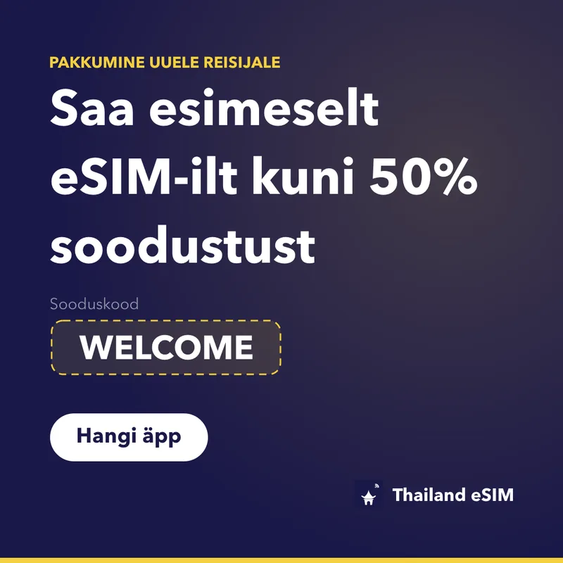 Thailand eSIM Sooduskood — WELCOME, 15% Soodustust