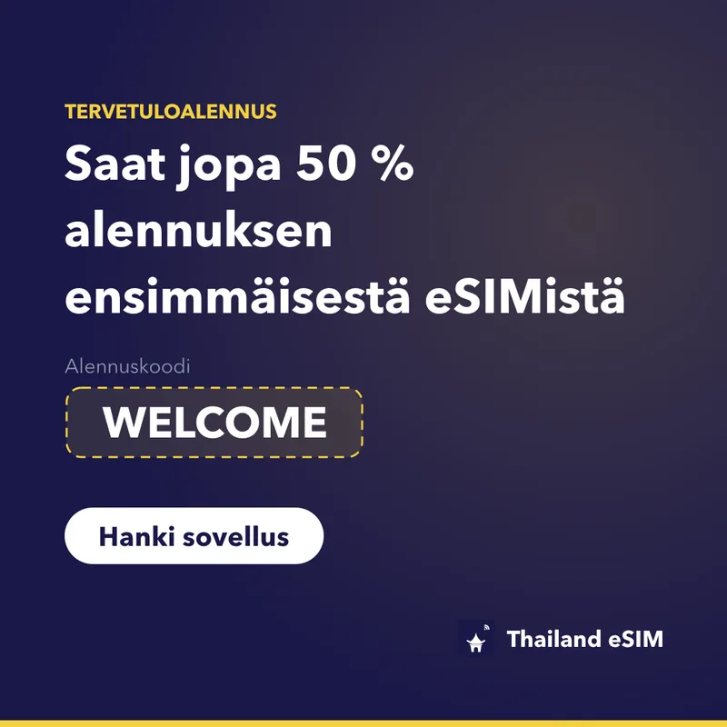 Thailand eSIM -kampanjakoodi — WELCOME, 15 % Alennus