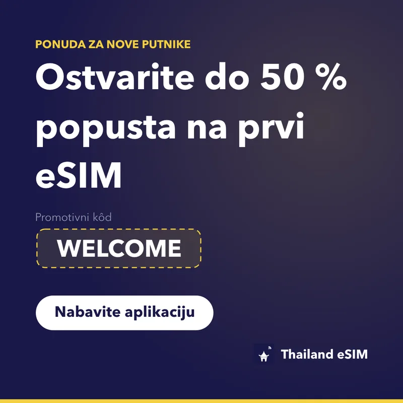 Thailand eSIM promo kod — WELCOME, 15% popusta
