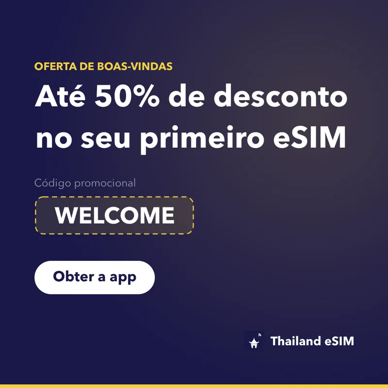 Código Promocional Thailand eSIM — WELCOME, 15% de Desconto