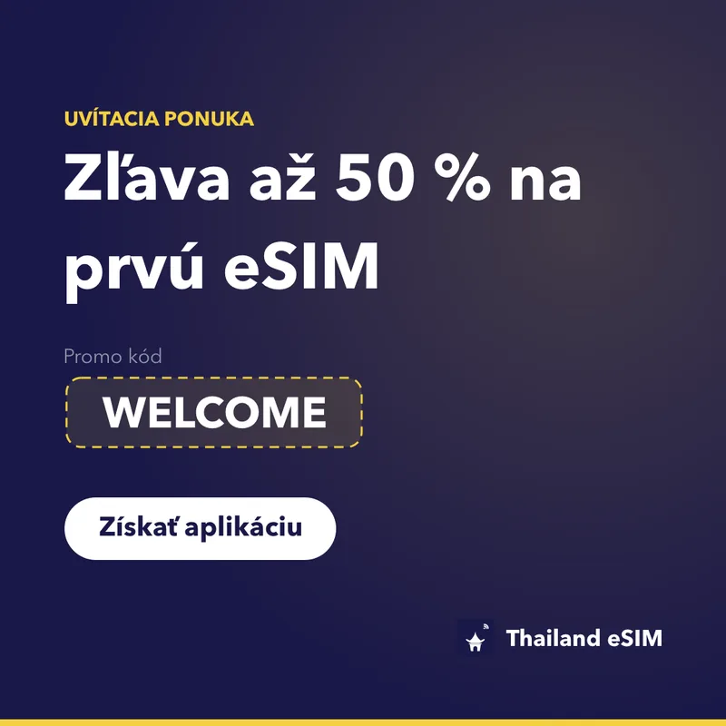 Promo kód Thailand eSIM — WELCOME, zľava 15 %