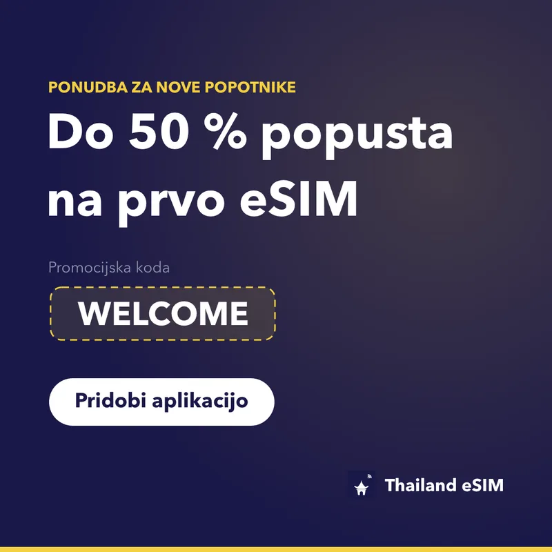 Thailand eSIM promocijska koda — WELCOME, 15% popusta