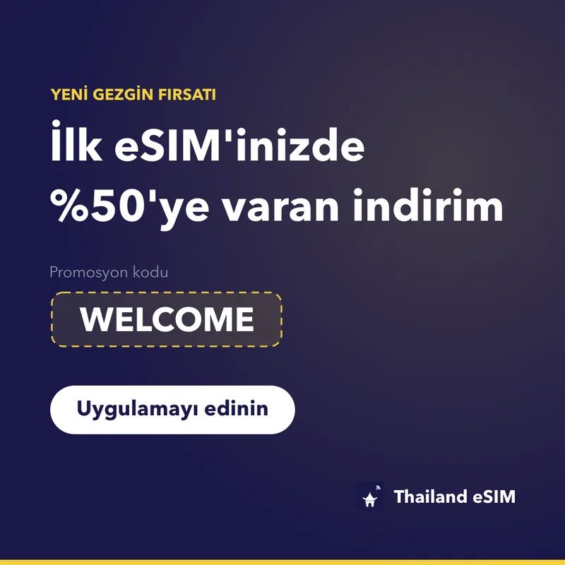 Thailand eSIM Promosyon Kodu — WELCOME: %15 İndirim