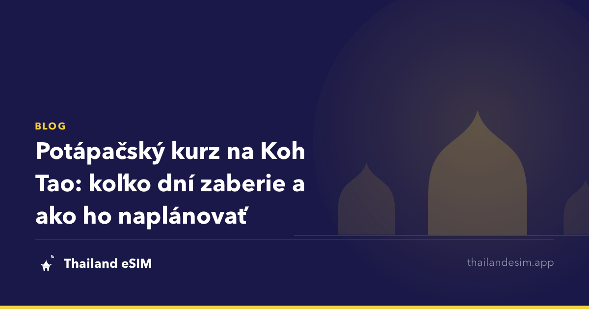 Potápačský kurz na Koh Tao: koľko dní zaberie a ako ho naplánovať